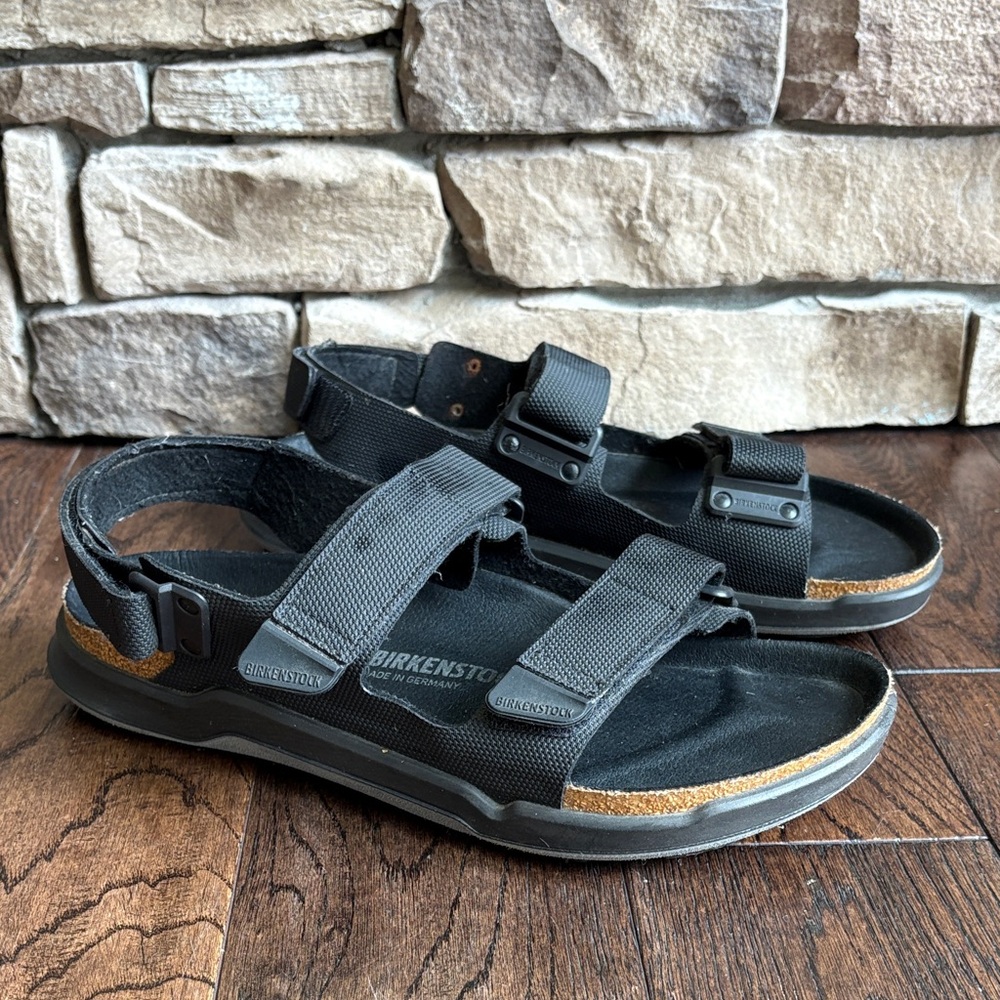 Birkenstock Black Sandals with Velcro Buckle Straps size 45 (Men’s 12)